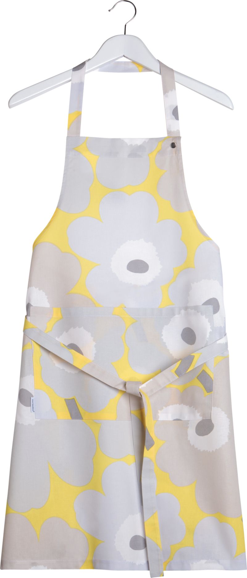 Marimekko Pieni Unikko Grey and Yellow Apron