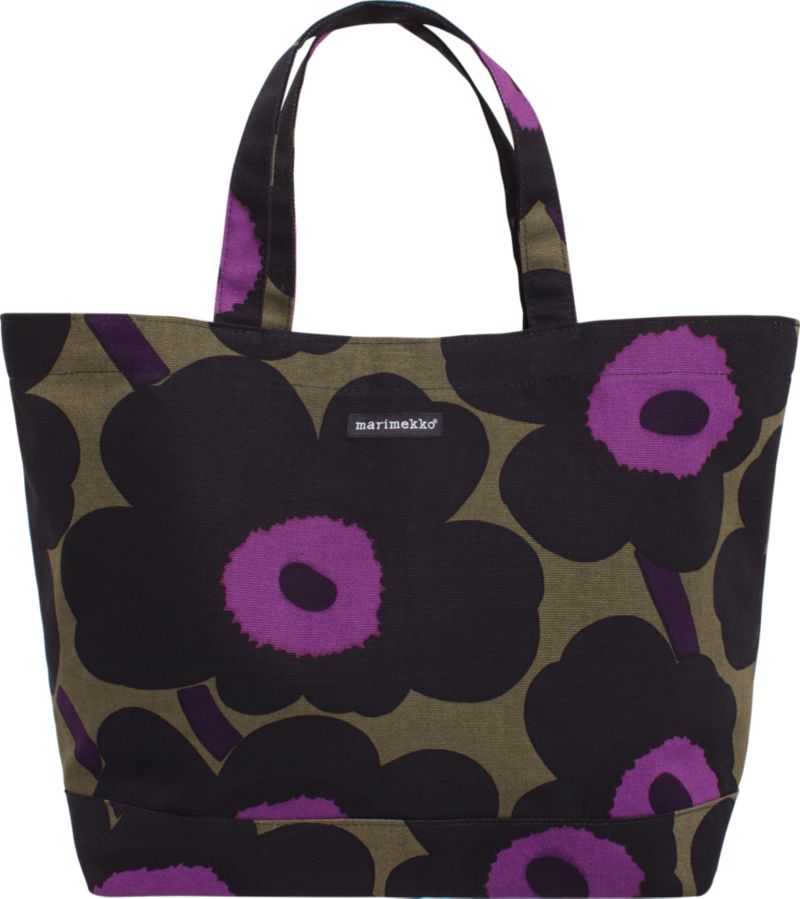 Marimekko Pieni Unikko Black and Olive and Pink Bag