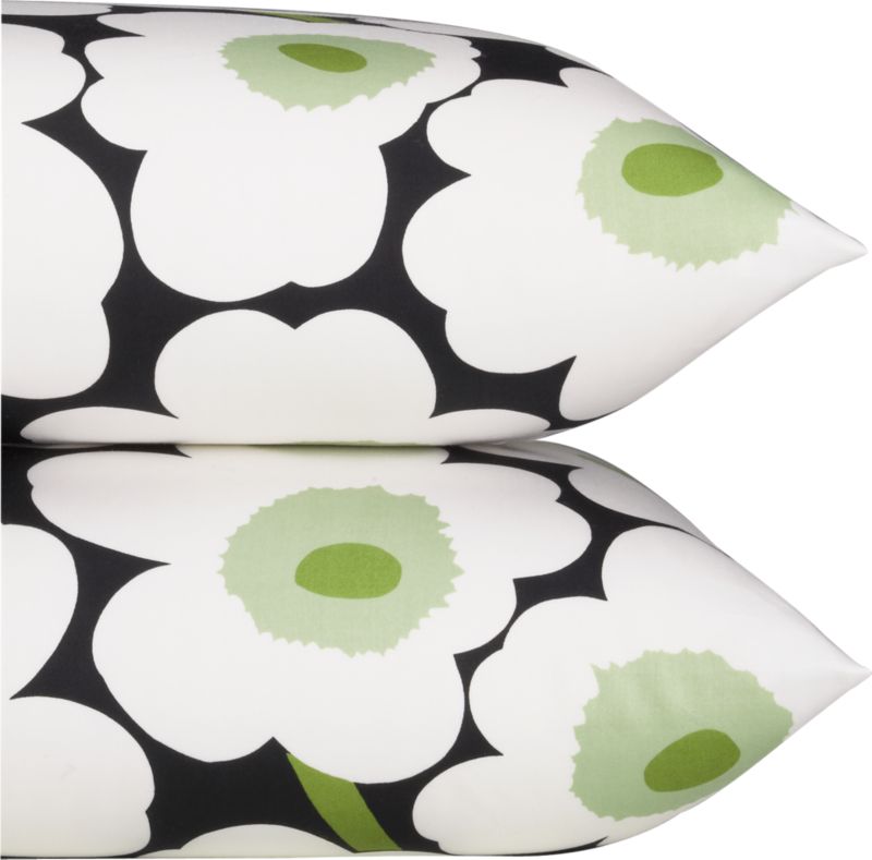 Set of 2 Marimekko Pieni Unikko Black Standard Pillowcases