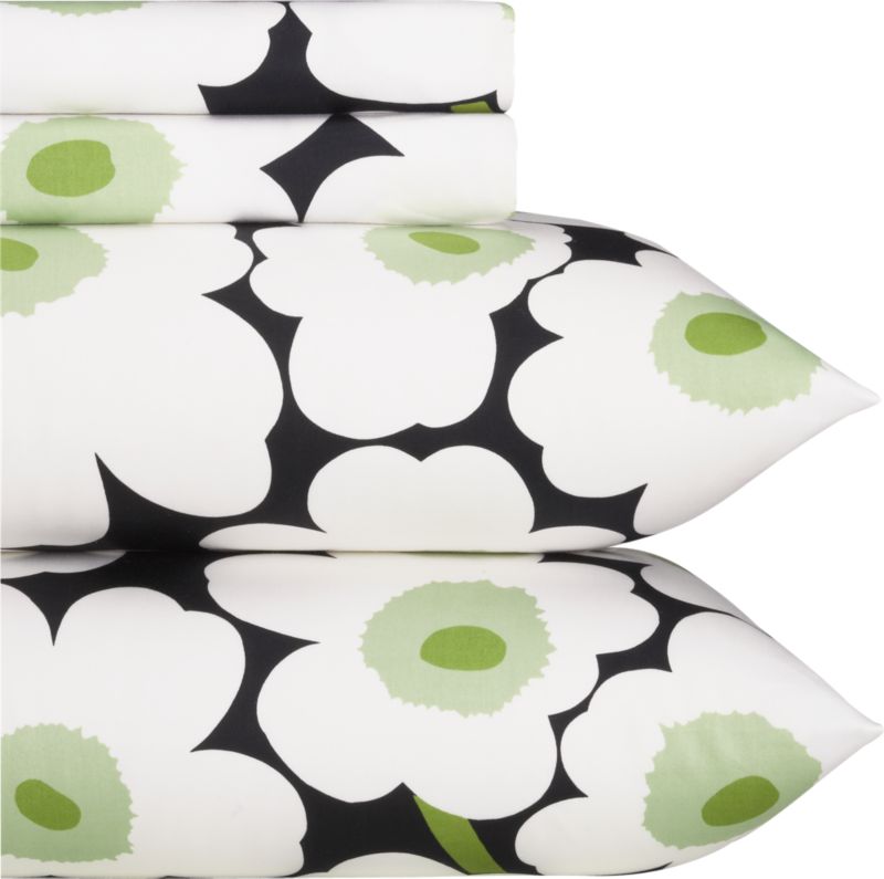 Marimekko Pieni Unikko Black Full Sheet Set
