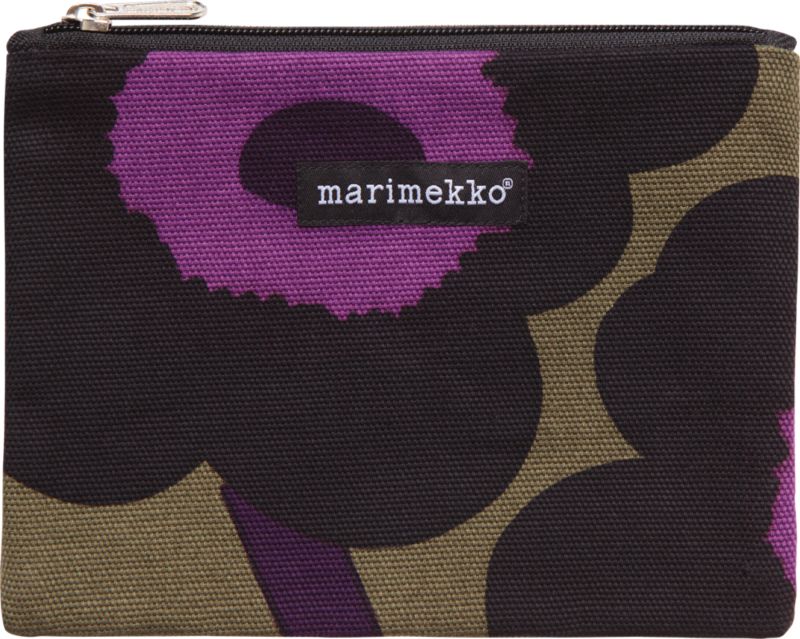 Marimekko Pieni Unikko Keiju Black and Olive and Pink Bag