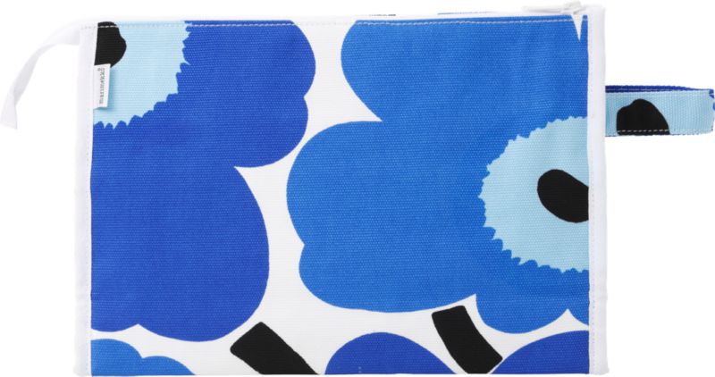 Marimekko Pieni Unikko Media Blue and White Bag