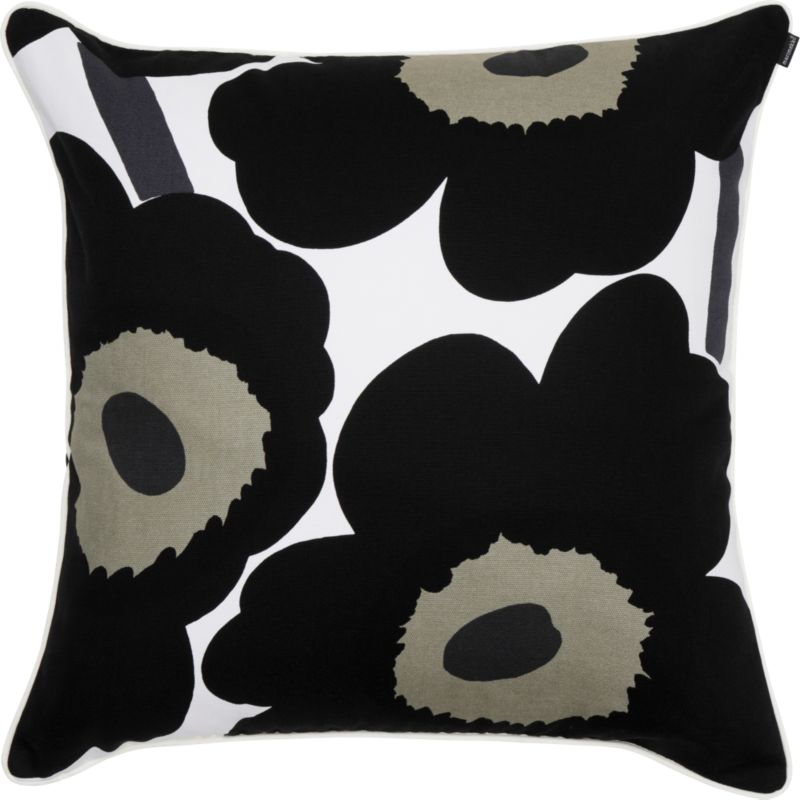 Marimekko Unikko Black and White 24" Pillow