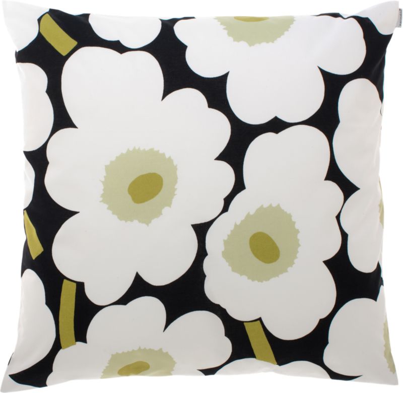 Marimekko Pieni Unikko White Pillow. 20" sq.