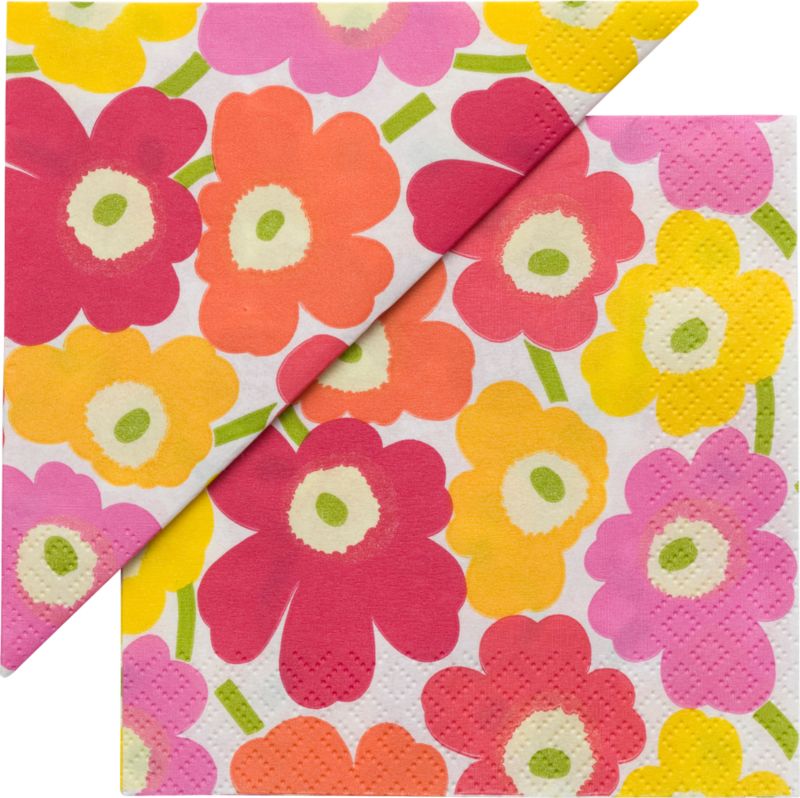 Set of 20 Marimekko Pieni Unikko Multi Paper  4.75" Napkins