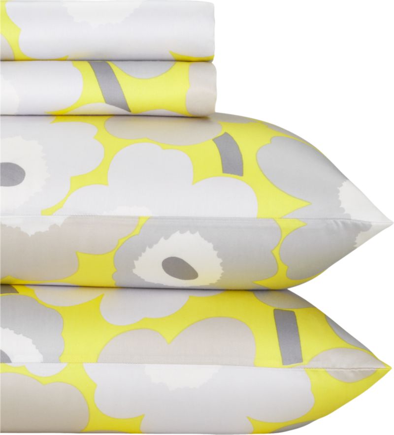 Marimekko Pieni Unikko Yellow Sheet Sets