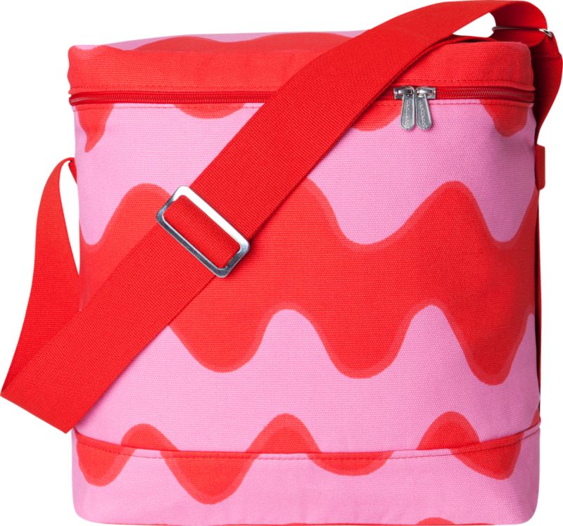 Marimekko Pikku Lokki Red and Pink Picnic Bag