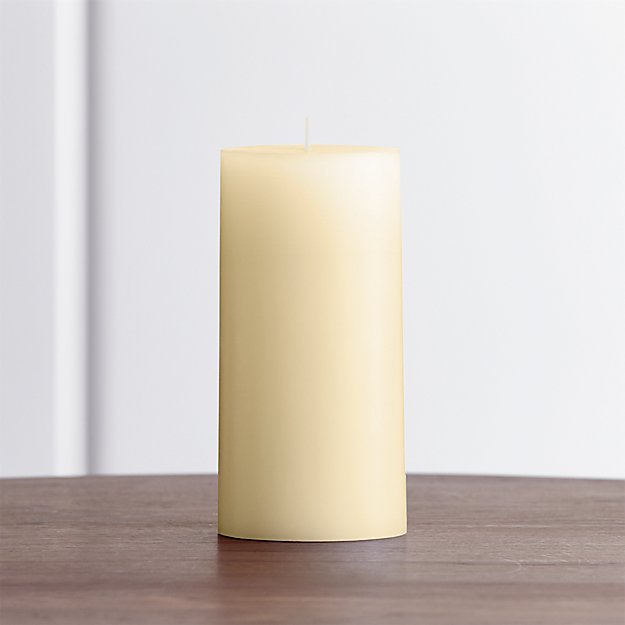 Ivory 3"x6" Pillar Candle Crate and Barrel