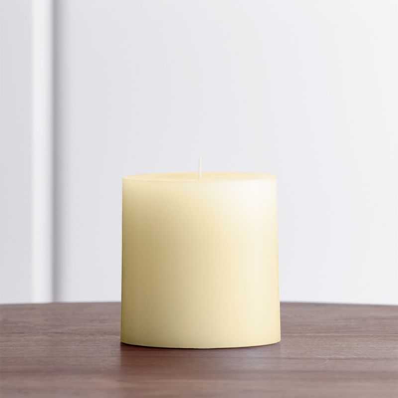 Ivory 4"x4" Pillar Candle Crate and Barrel