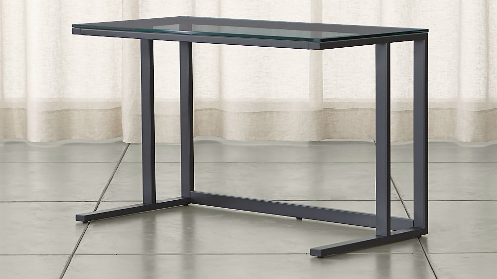 Pilsen Graphite Glass Desk Crate and Barrel
