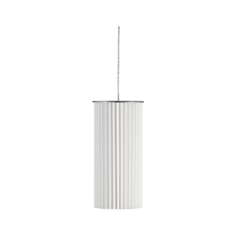 Pleat White Cylinder Pendant Lamp