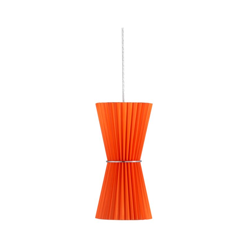 Pleat Orange Hourglass Pendant Lamp