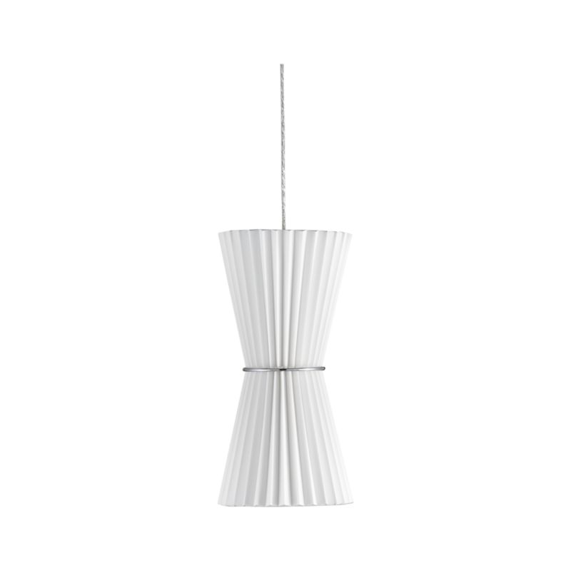 Pleat White Hourglass Pendant Lamp