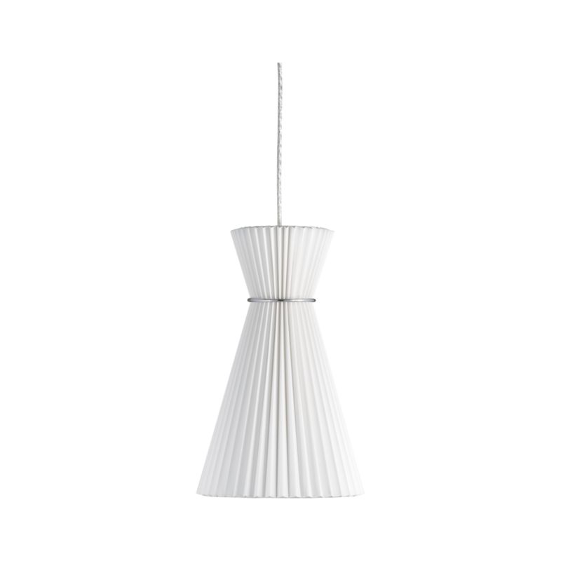 Pleat White Megaphone Pendant Lamp