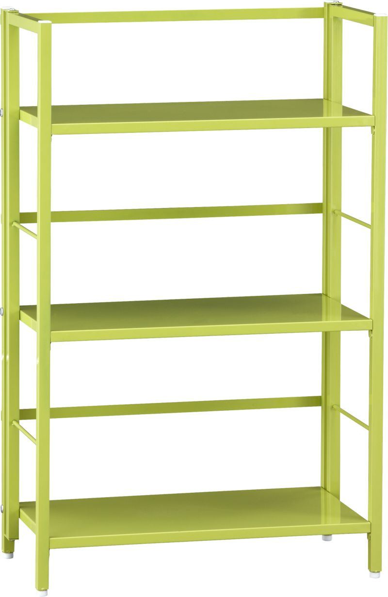 Pop Up Green Folding Three-Shelf Bookcase