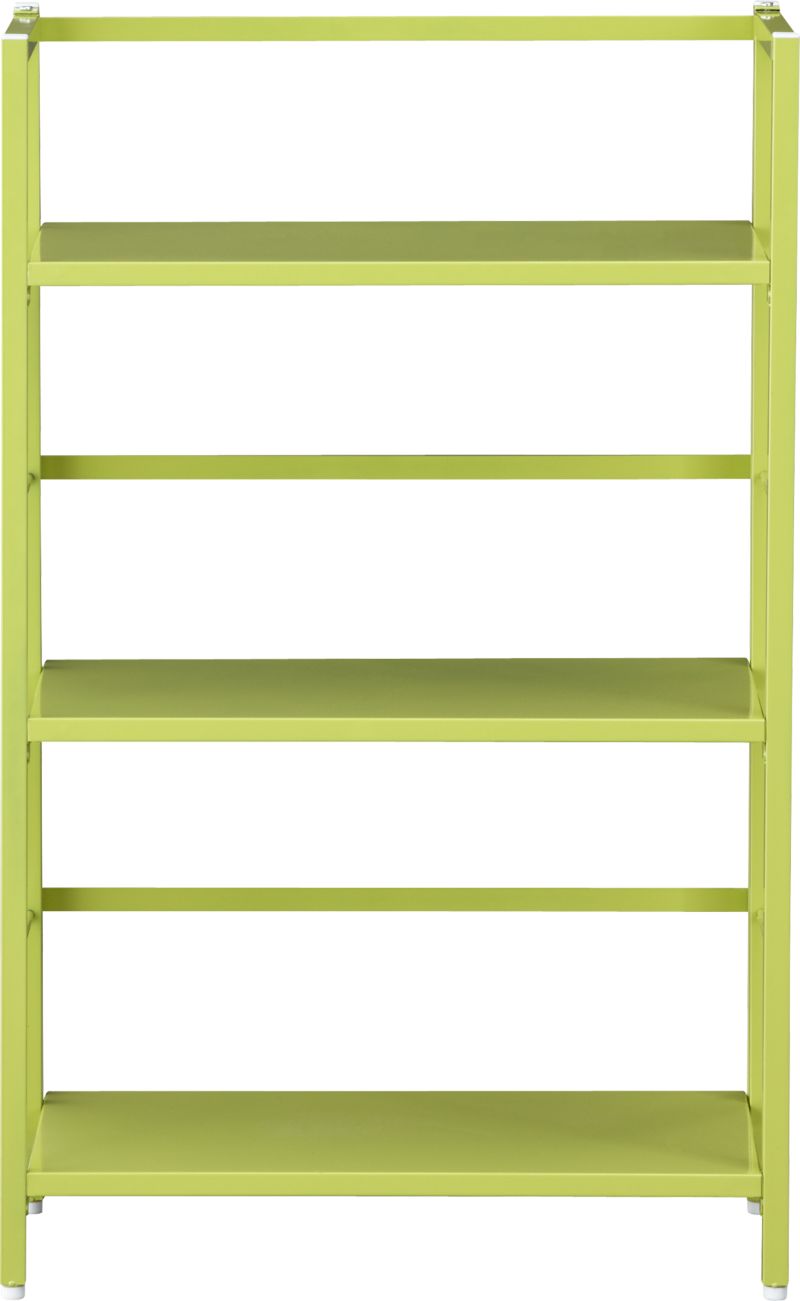 Pop Up Green Folding Three-Shelf Bookcase