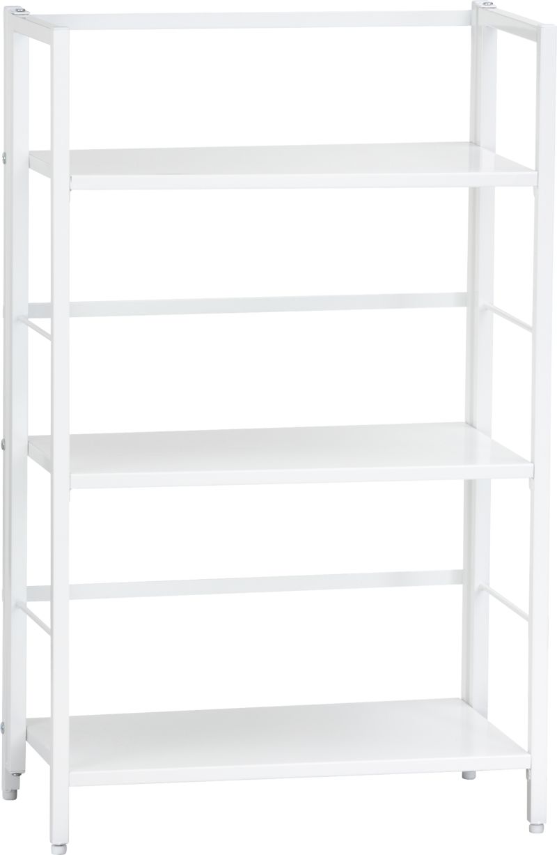 Pop Up White Folding Three-Shelf Bookcase