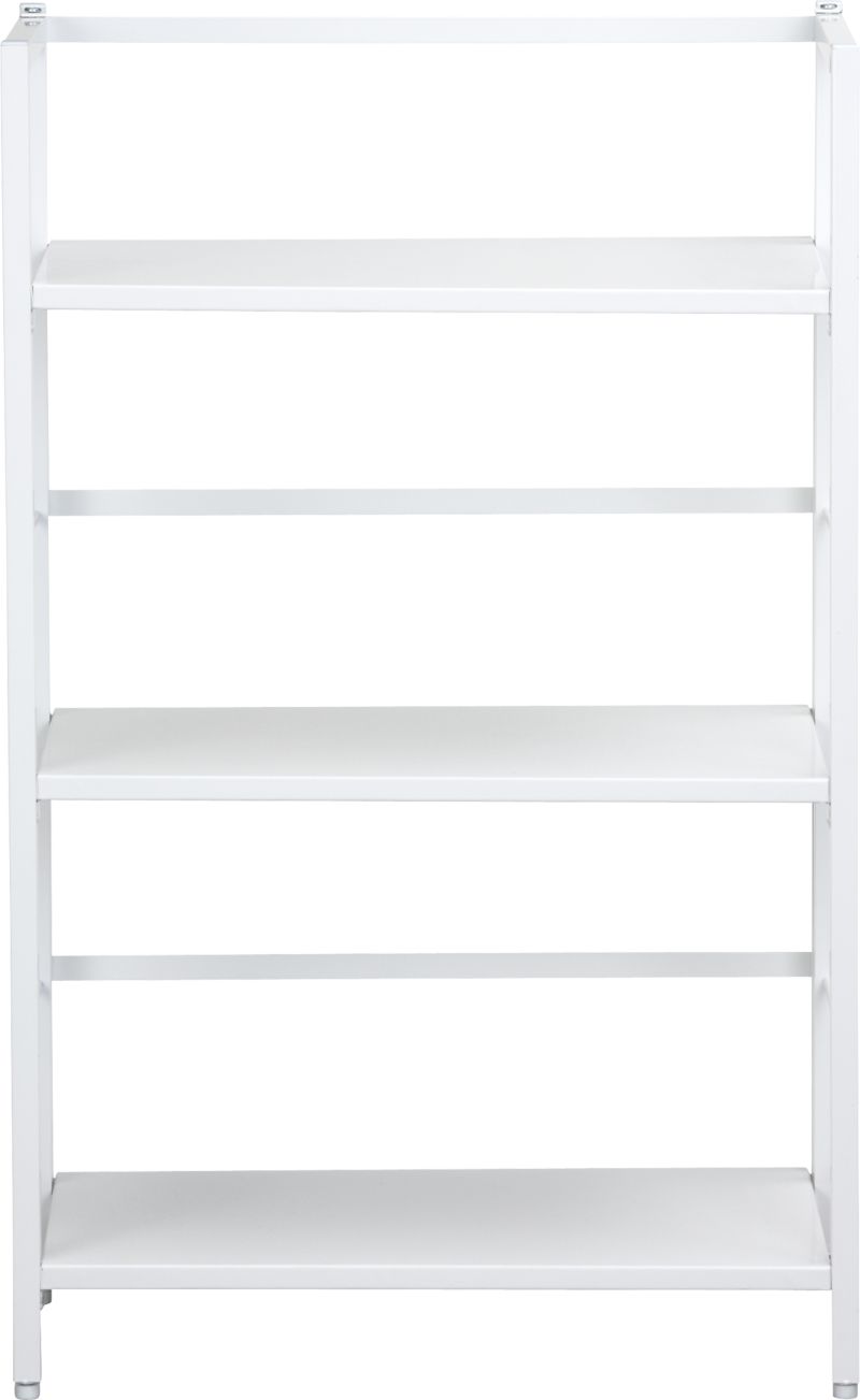 Pop Up White Folding Three-Shelf Bookcase