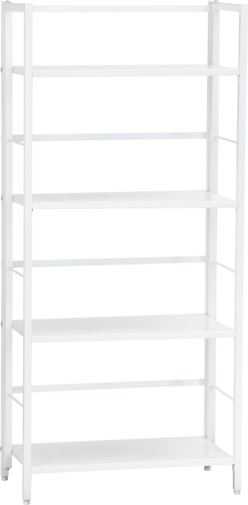 Pop Up White Folding Four-Shelf Bookcase