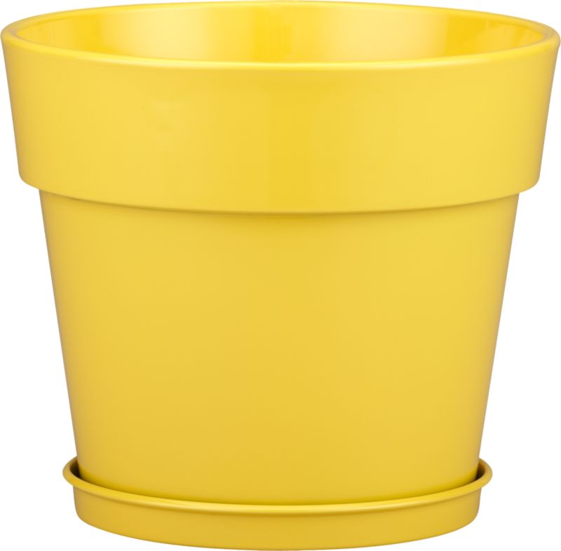 Yellow 8" Pot with Saucer