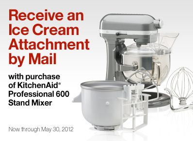 KitchenAid Ice Cream Attachment Offer