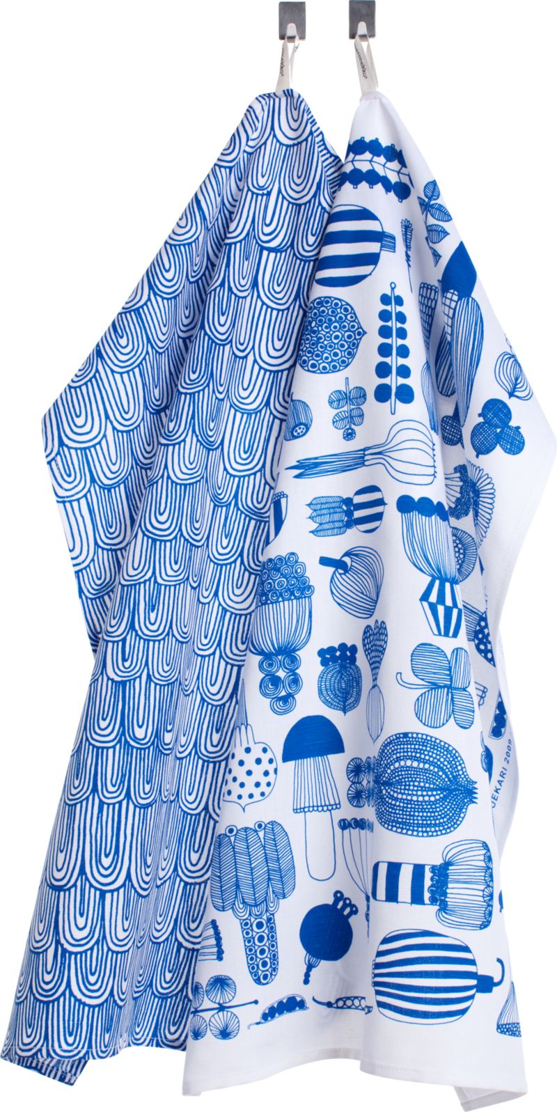 Marimekko Puutarhurin Parhaat Blue and White Dishtowels Set of Two
