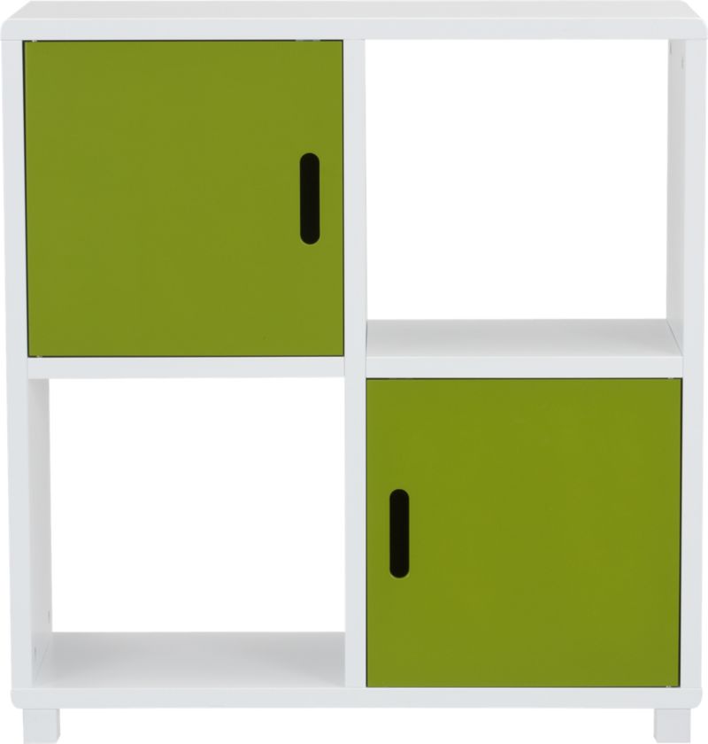 Qube 4-Section Green Storage Unit