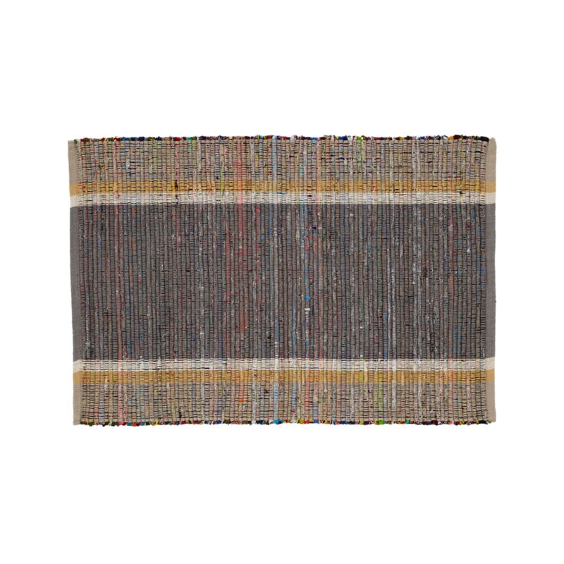 Quentin Grey Cotton 2'x3' Rug Crate and Barrel