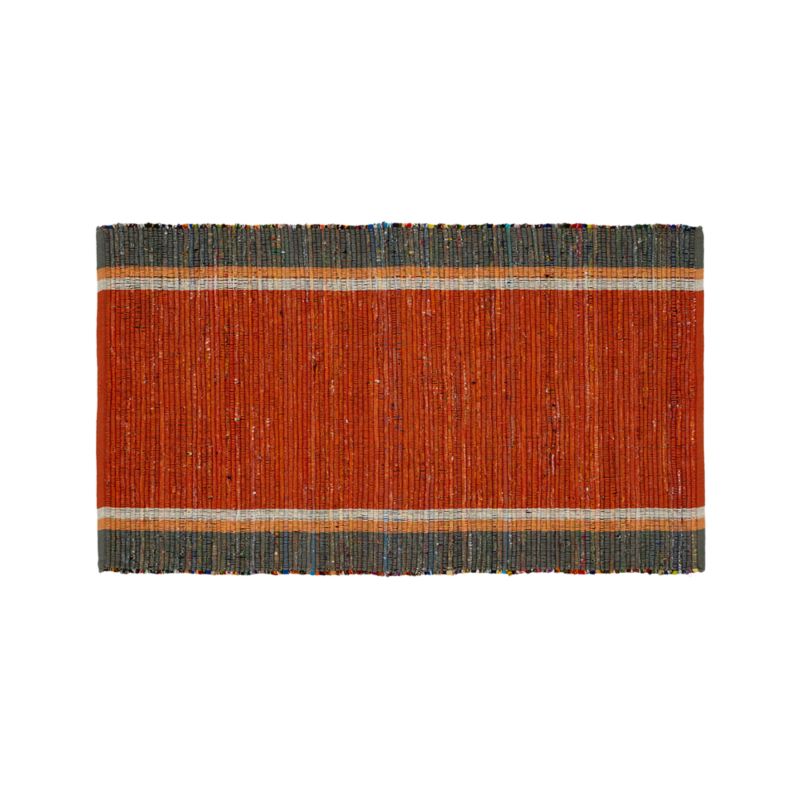 Quentin Orange Cotton 30"x50" Rug Crate and Barrel