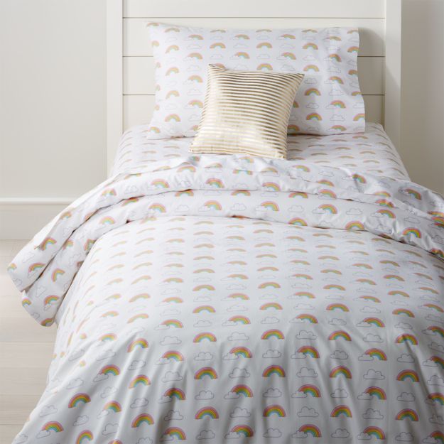 Twin Rainbow Duvet Cover + Reviews Crate and Barrel