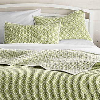 Raj Reversible Green Quilts and Pillow Shams