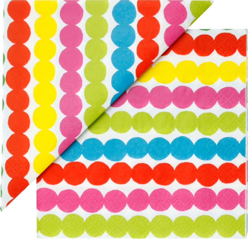 Set of 20 Marimekko Räsymatto Multi Paper 6.5" Napkins