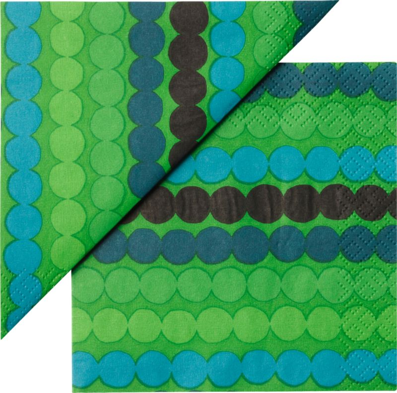 Marimekko Räsymatto Green Paper 4.75" Napkins Set of 20