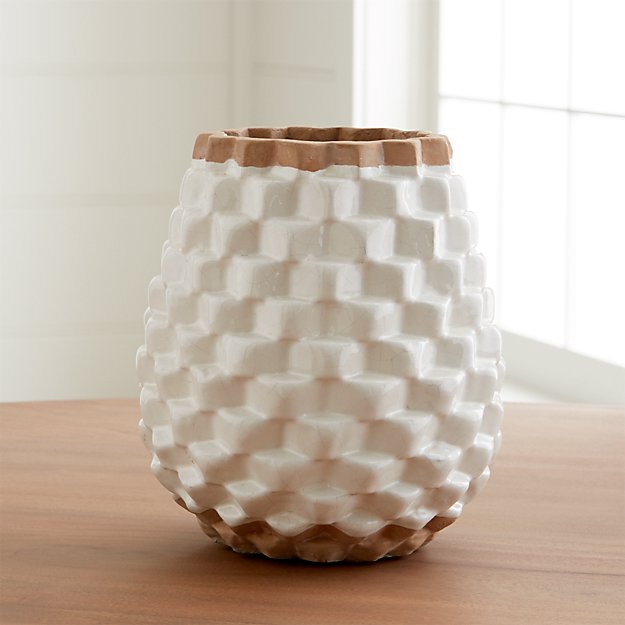 Rati White Textured Vase Crate and Barrel