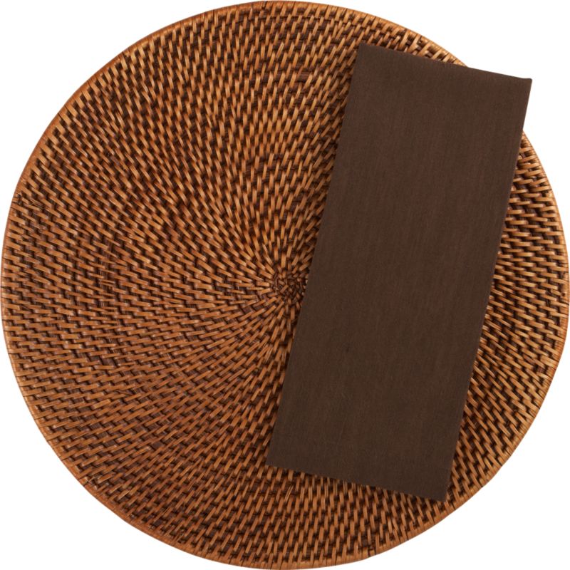 Rattan Placemat and Cotton Cappuccino Napkin
