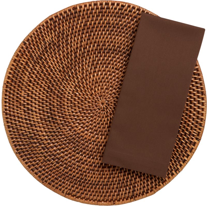 Rattan Placemat and Cotton Cappuccino Napkin