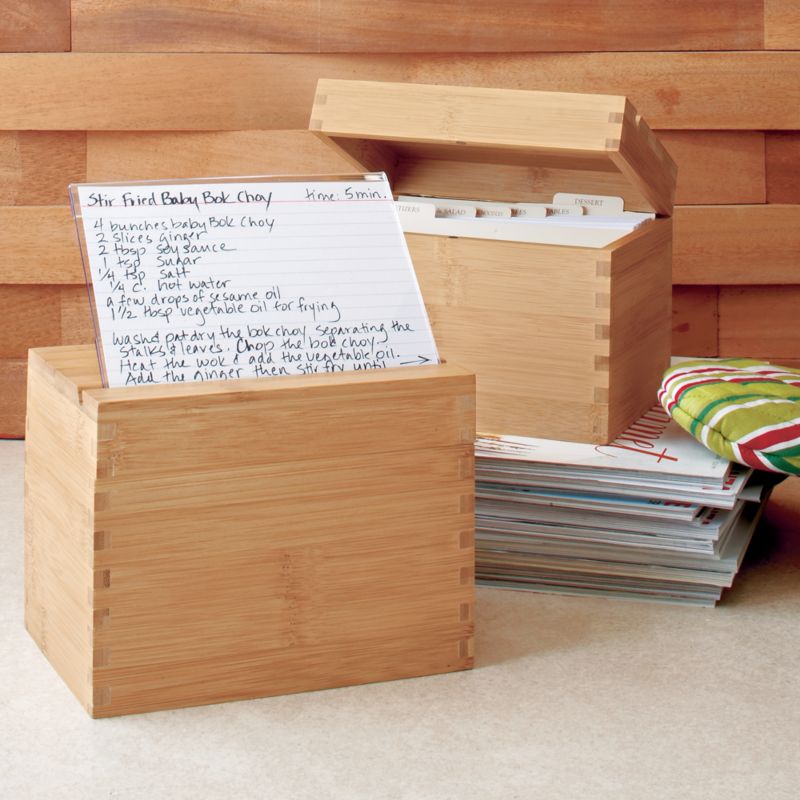 Recipe Box with Divider Cards - Recipe Box...