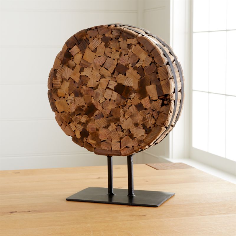 Reclaimed Wood Sculpture Crate and Barrel