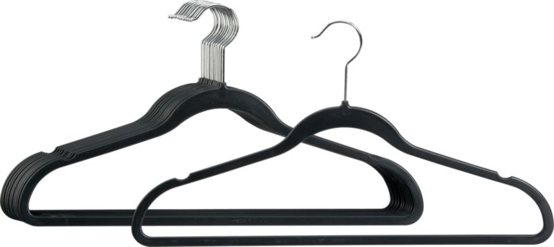 Set of 12 Recycled Black Hangers