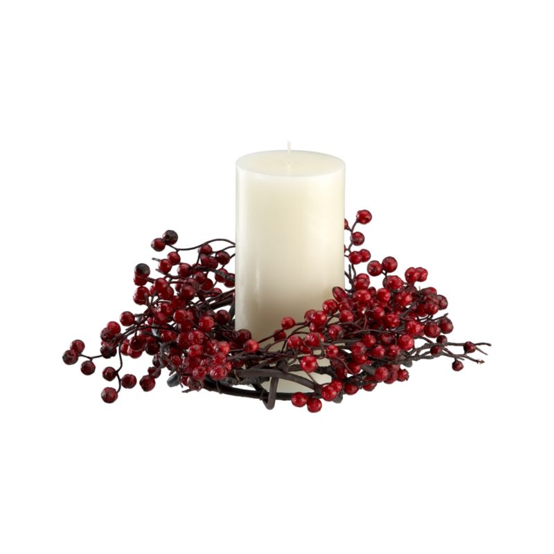Crate and Barrel - Red Berry Candle Ring shopping in Crate and Barrel Christmas from crateandbarrel.com