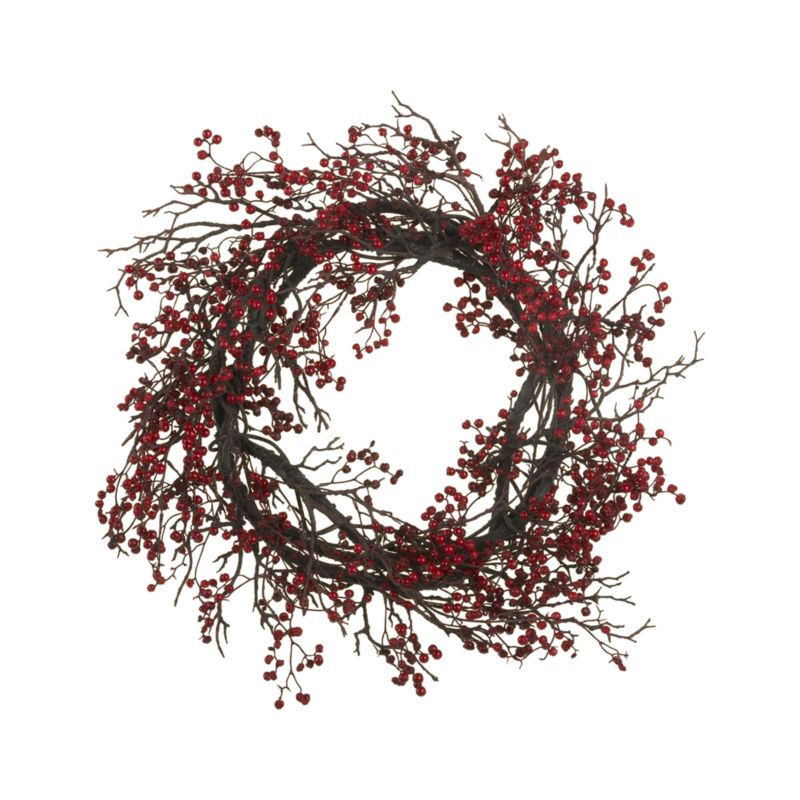 Crate and Barrel - Red Berry Wreath shopping in Crate and Barrel Christmas from crateandbarrel.com