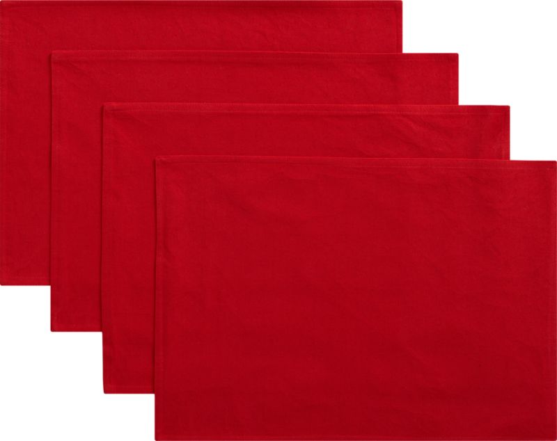 Set of 4 Red Placemats