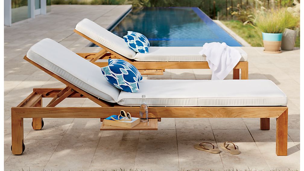 Regatta Sunbrella ® Chaise Lounge Cushion Sunbrella: White Sand | Crate ...