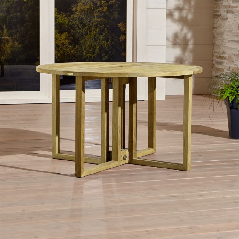 Regatta Round DropLeaf Table Crate and Barrel