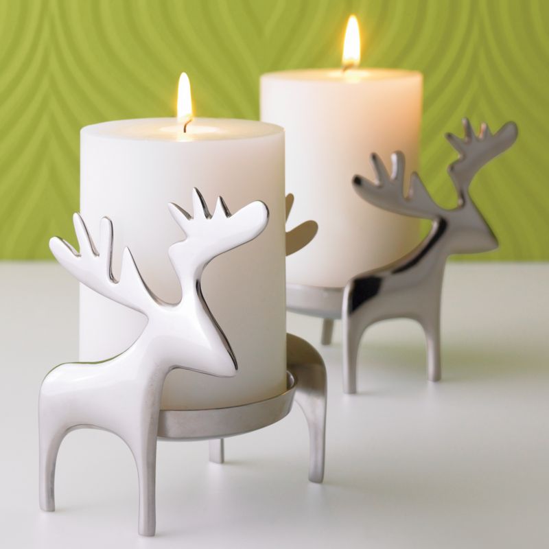 Reindeer Candleholder with Pillar Candle