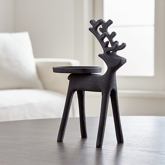 Zinc Reindeer Candle Holder Crate and Barrel
