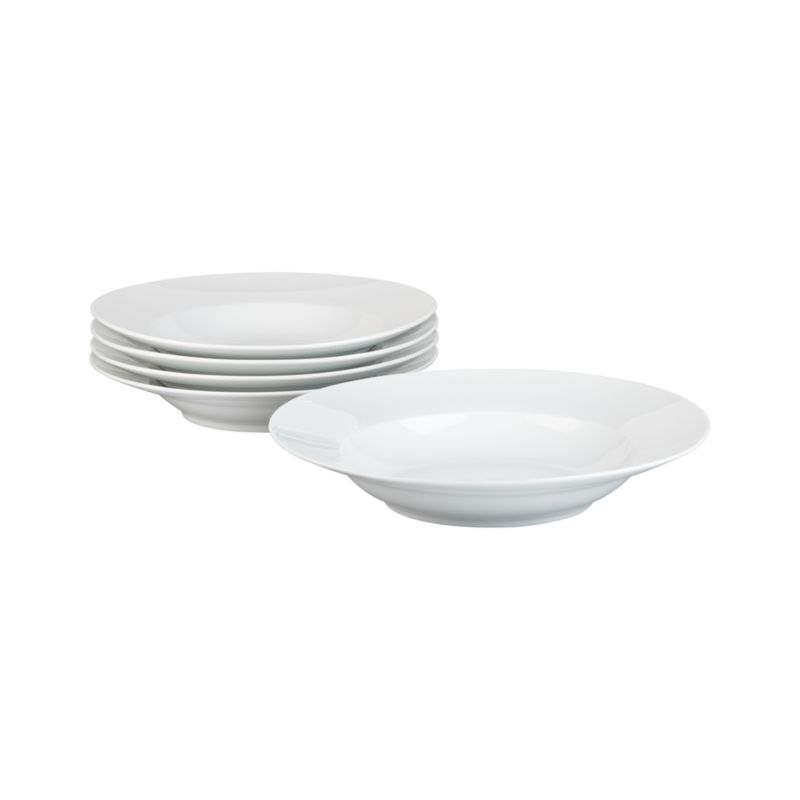 5-Piece Set: one 14"dia.x2.5"H serving bowl and four 12"dia.x2"H individual bowls.