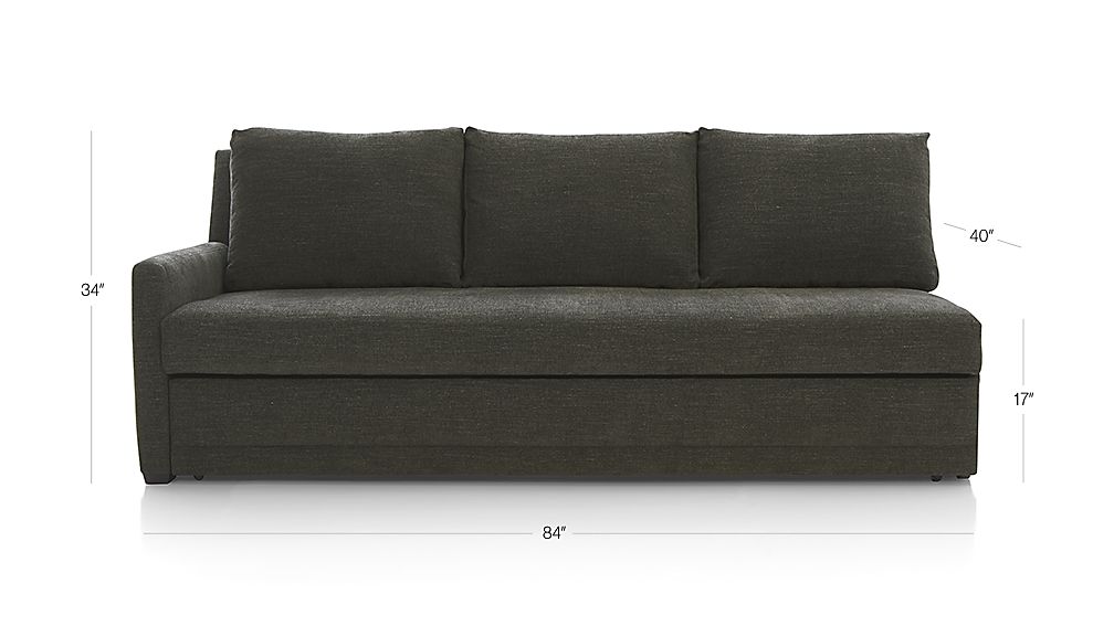 Reston Left Arm Queen Trundle Sleeper Sofa + Reviews Crate and Barrel