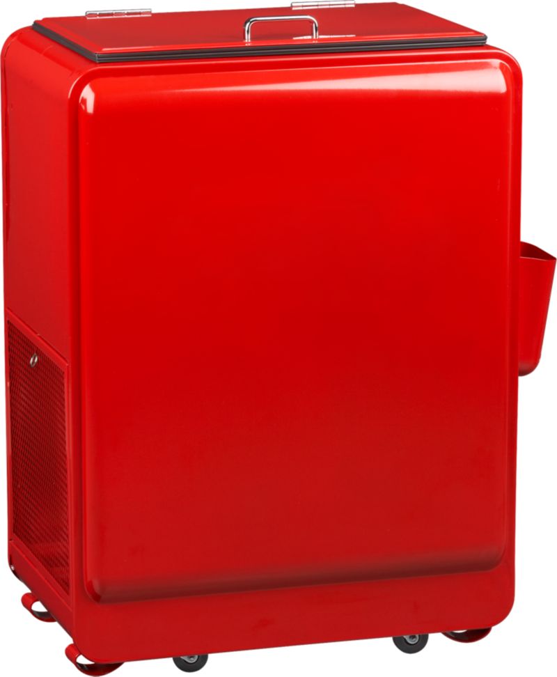 Retro Red Rolling Drink Cooler