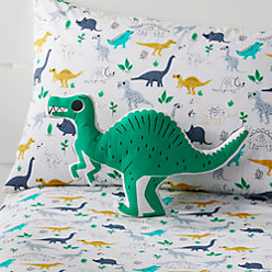 green dinosaur pillow